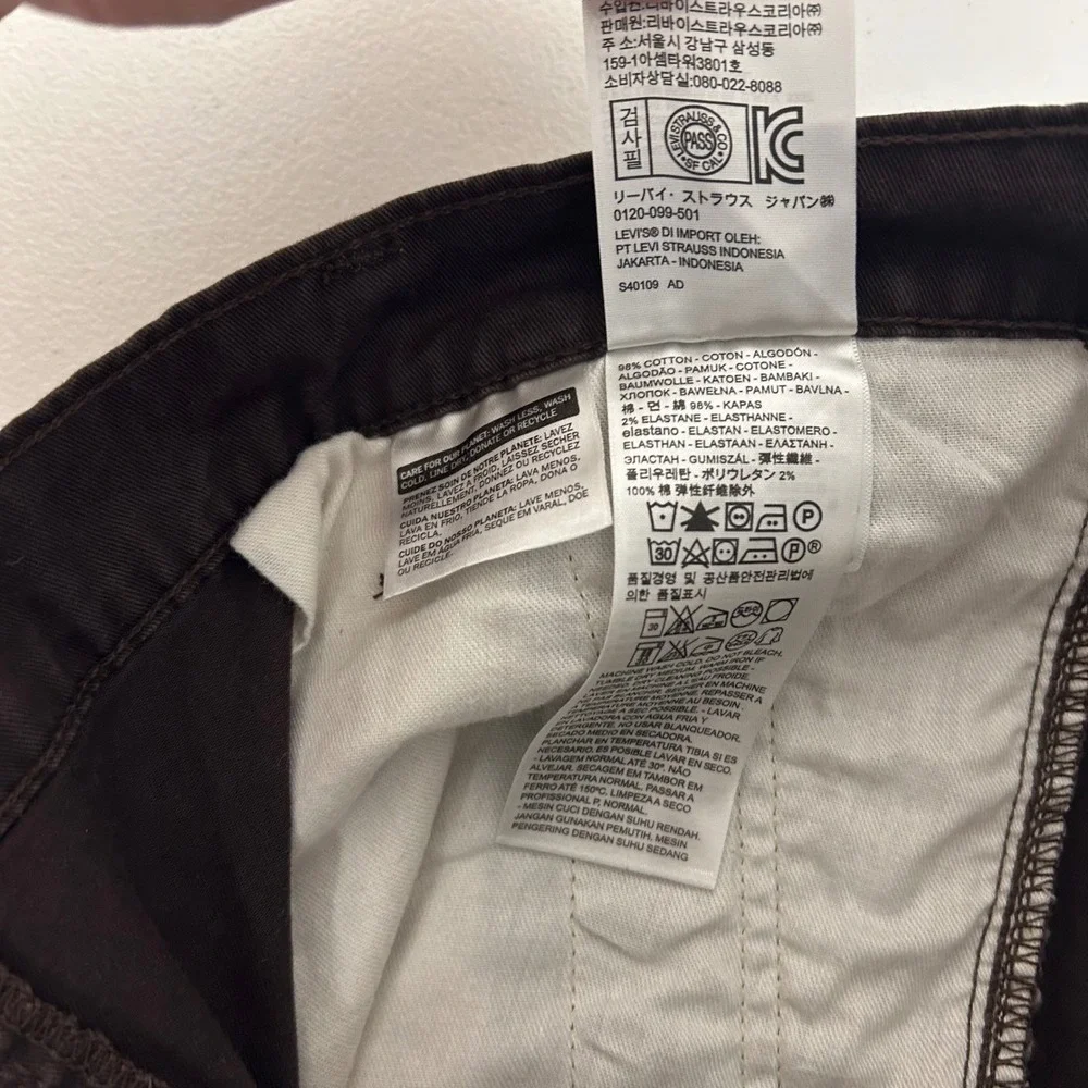 Levi Strauss Cargo Jogger Mens 38x32 (fit 38x29) Brown Tapered Utility Pants